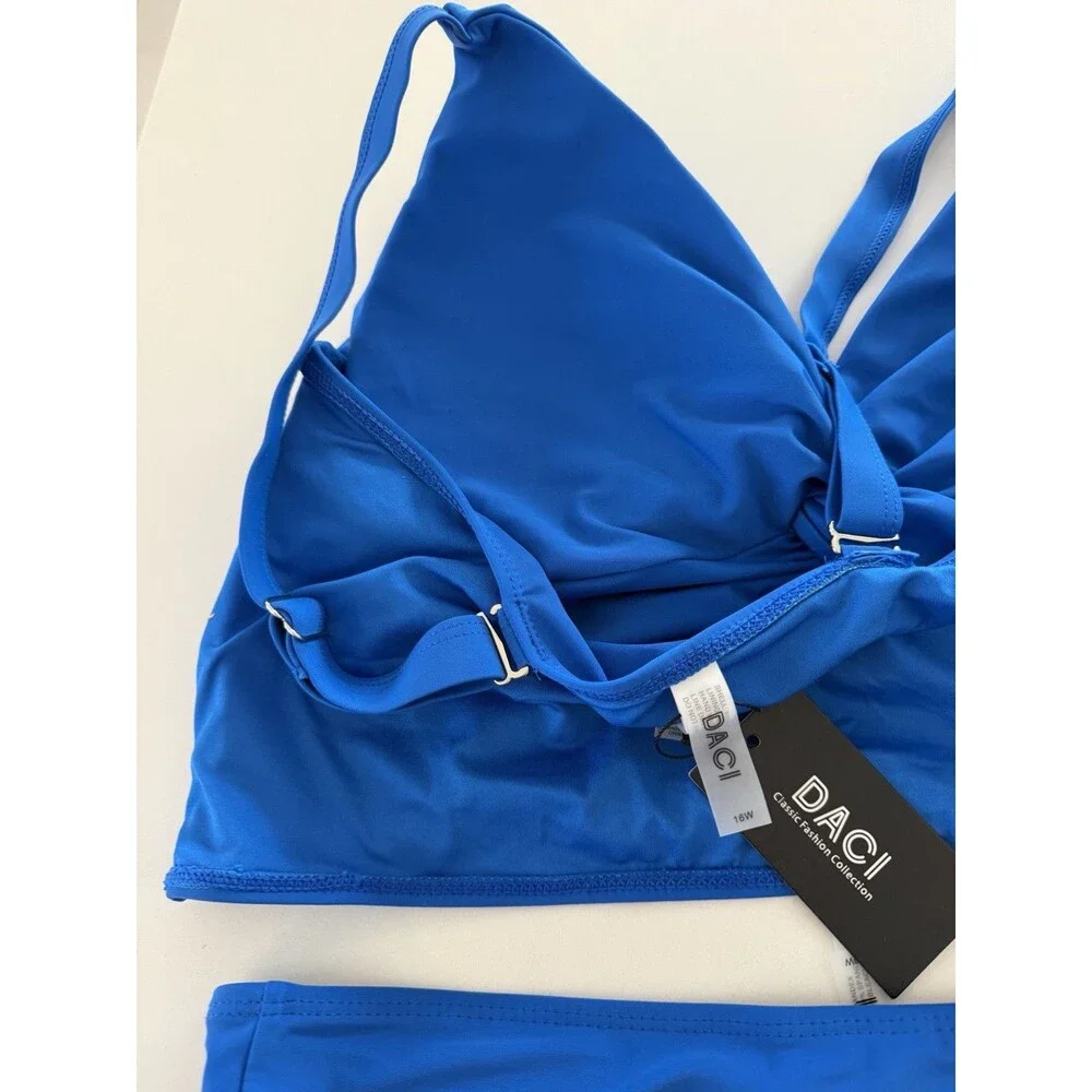 Daci Plus Size Two Piece Swimsuit High Waisted Tummy Control Bikini Push Up 16W